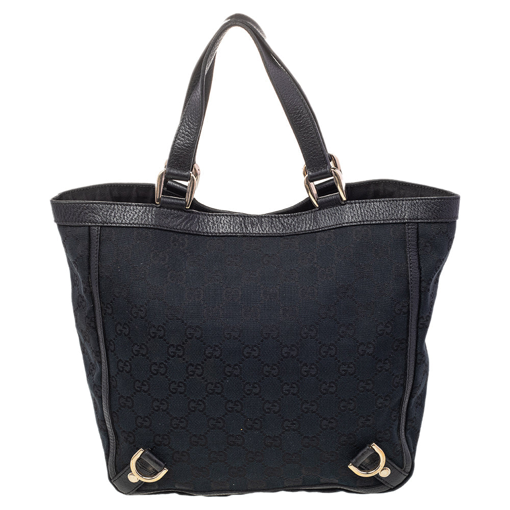 Gucci Black GG Canvas And Leather Small Abbey Tote