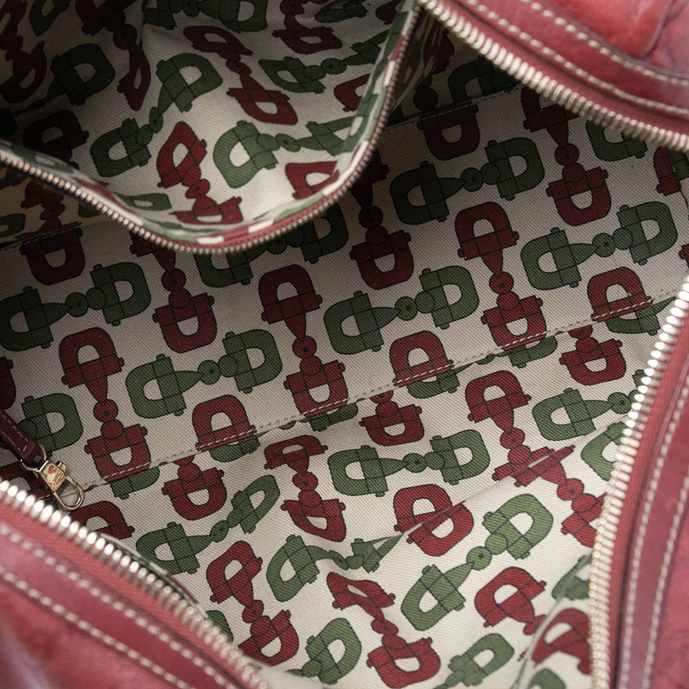 Gucci Red Guccissima Leather 85th Anniversary Medium Boston Bag