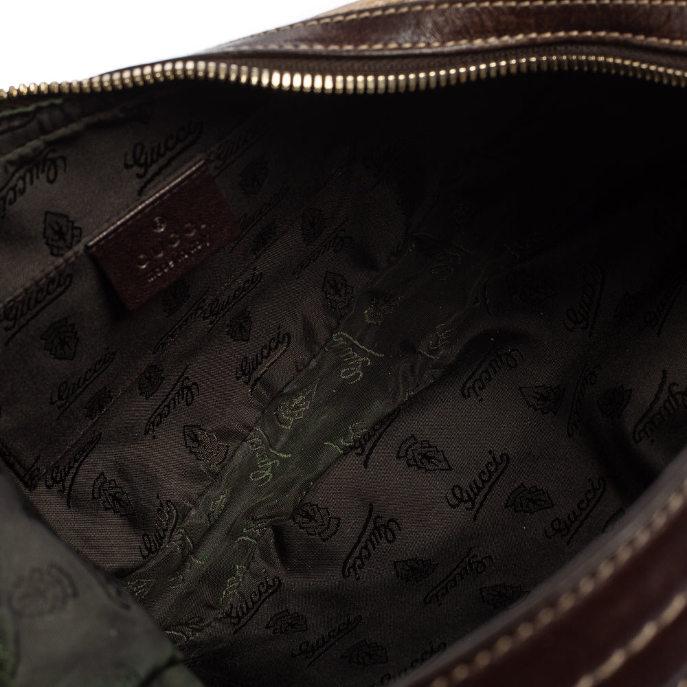 Gucci Brown GG Crystal Coated Canvas Duchessa Hobo Bag