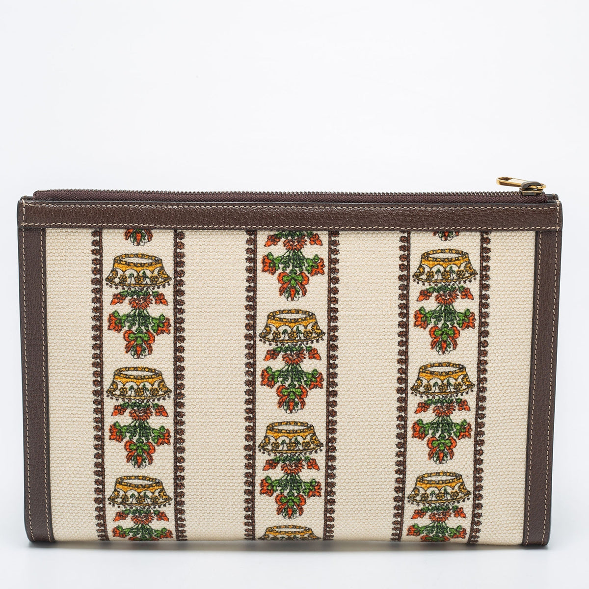 Gucci Cream/Brown Canvas And Leather Music is Mine Pouch