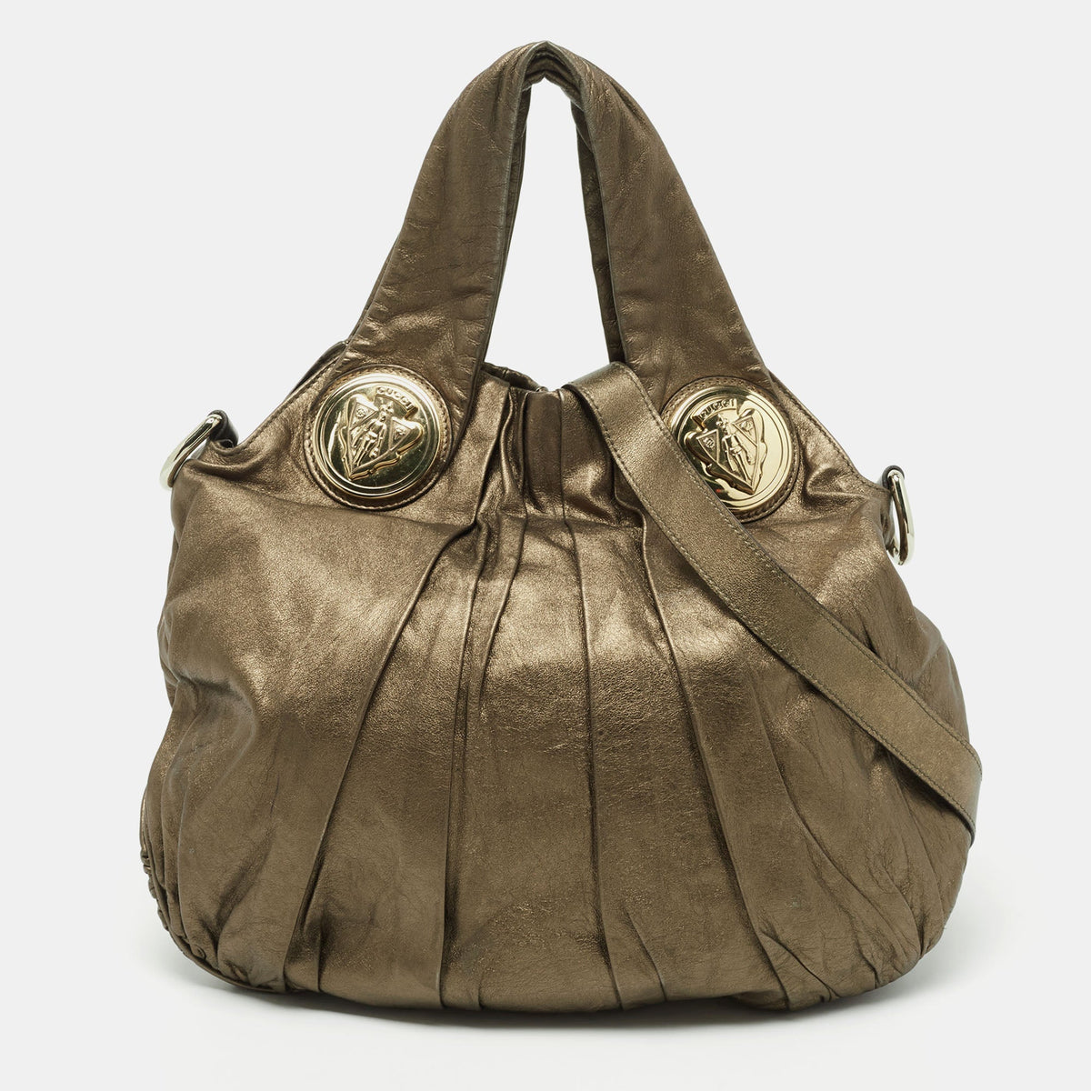 Gucci Olive Green Leather Small Hysteria Hobo