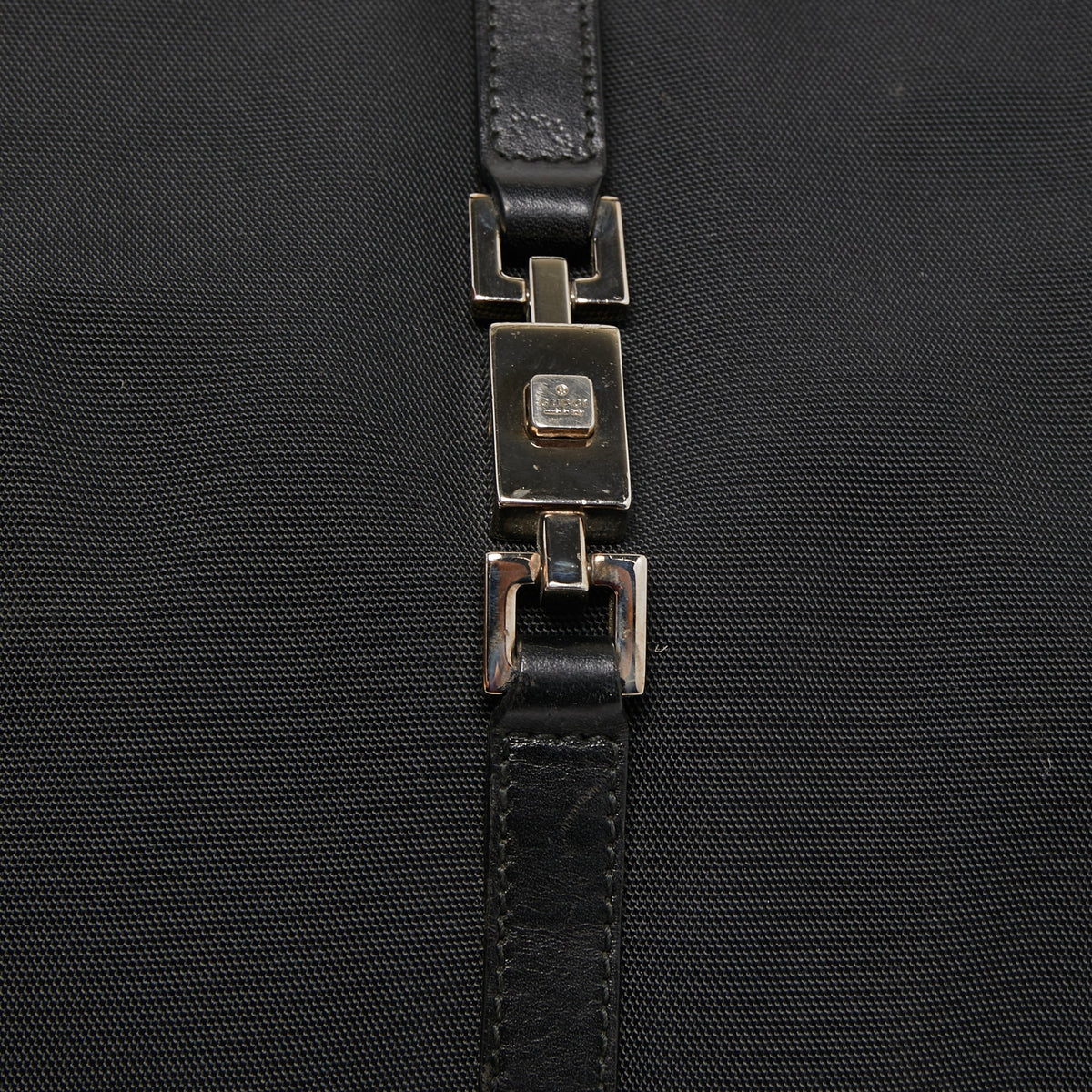 GUCCI Black Nylon and Leather Jackie O Tote