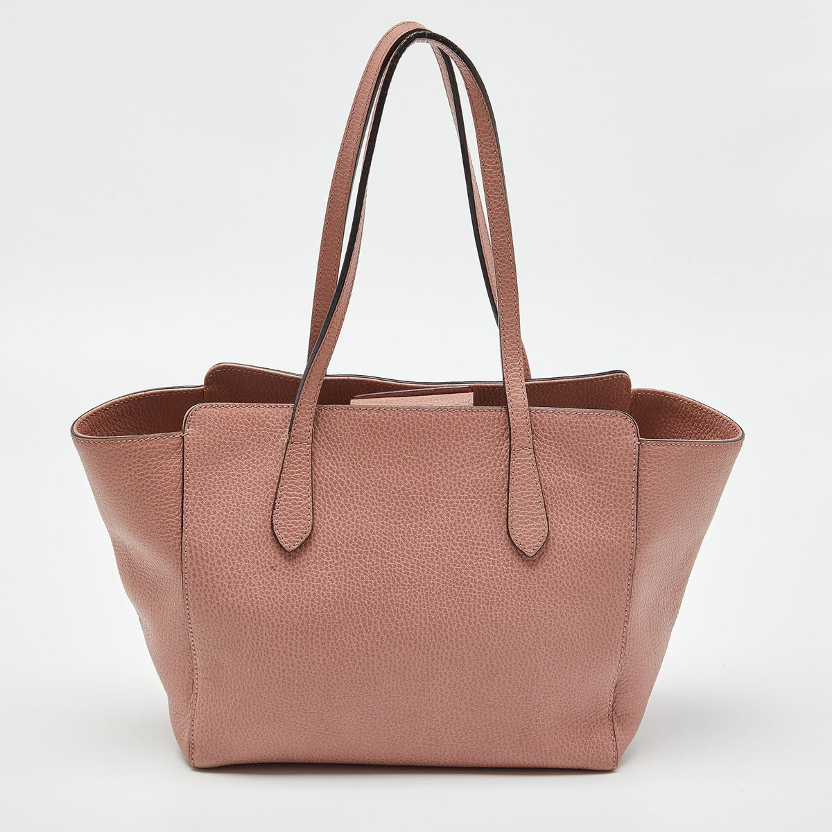 GUCCI Pink Pebbled Leather Small Swing Tote