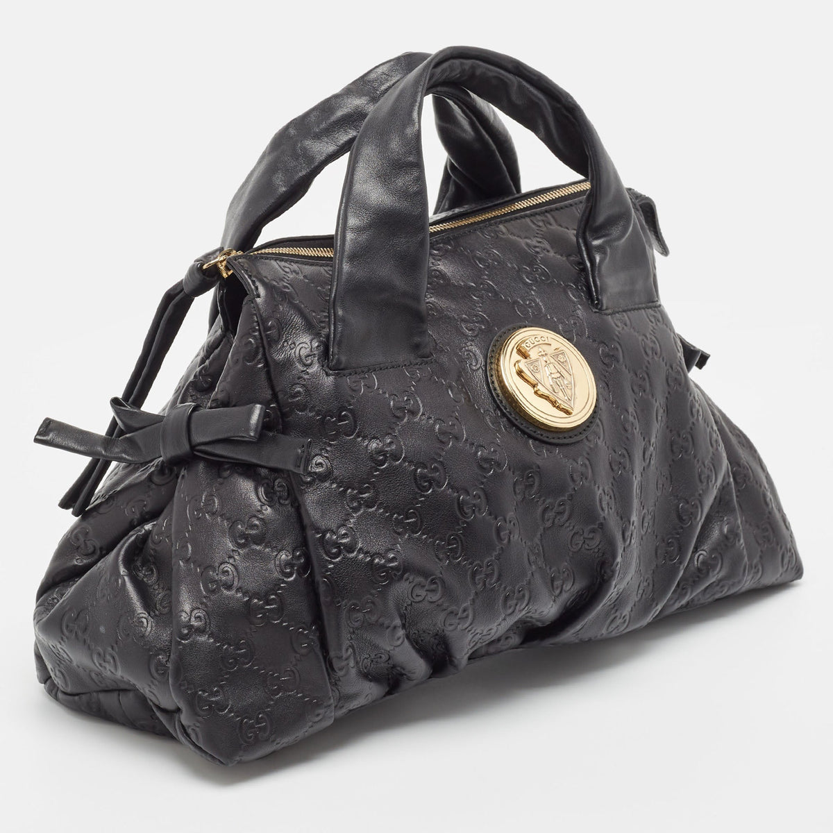 GUCCI Black ssima Leather Hysteria Tote