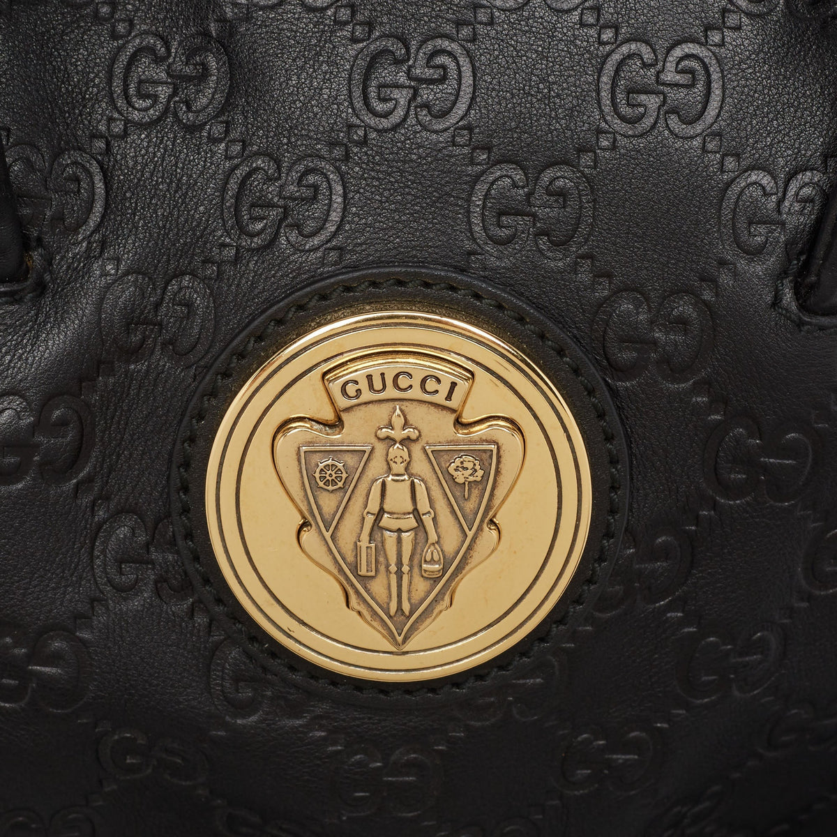 GUCCI Black ssima Leather Hysteria Tote