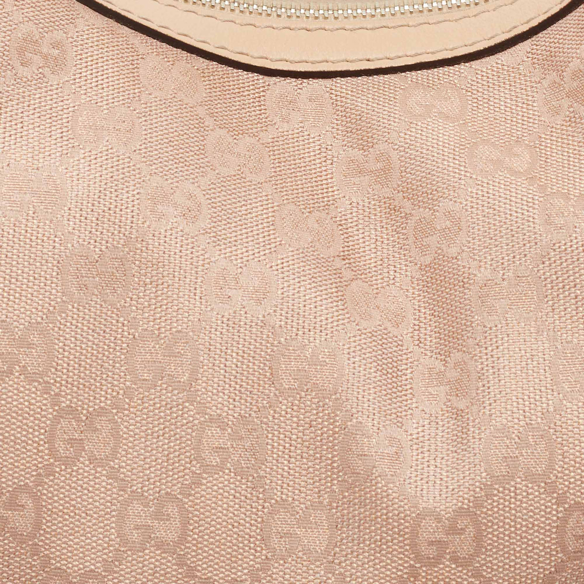 GUCCI Beige/Metallic Pink GG Canvas and Leather Medium Lovely Hobo
