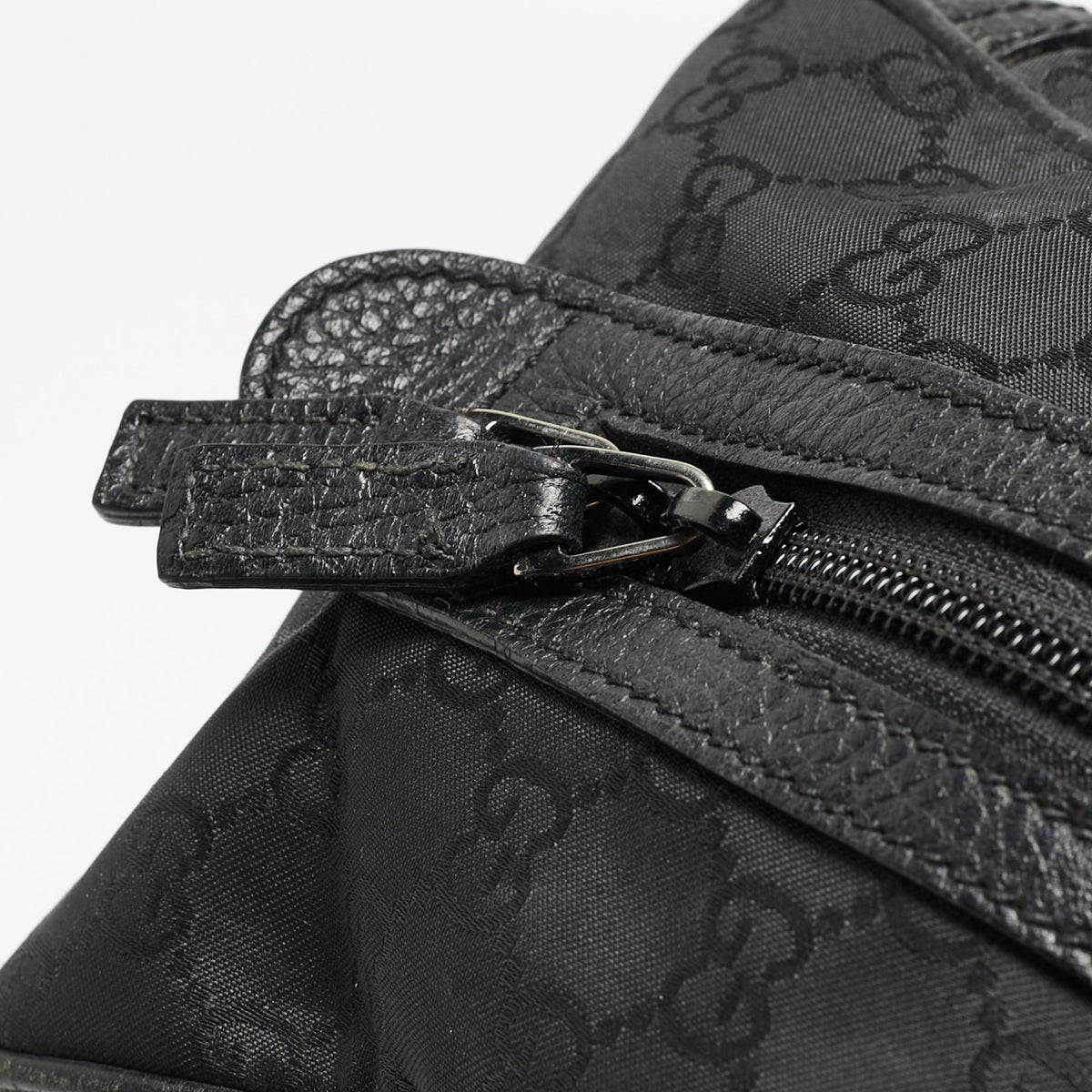GUCCI Black GG Nylon and Leather Princy Boston Bag