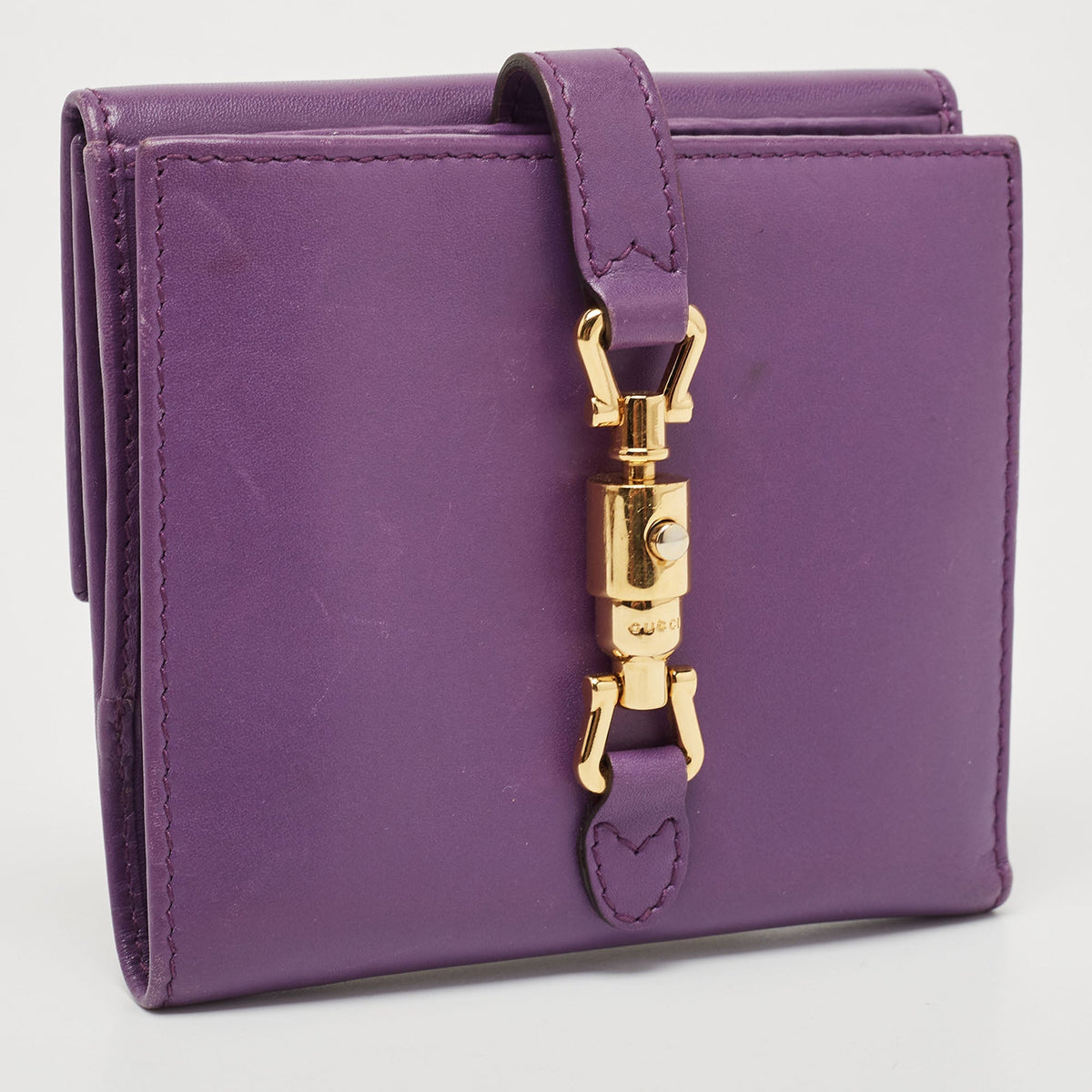 GUCCI Purple Leather Jackie 1961 French Wallet
