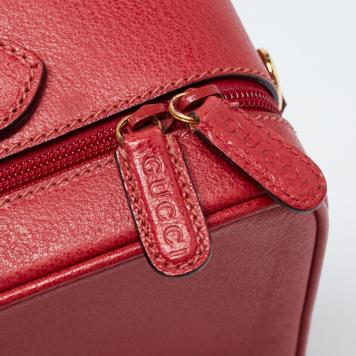 GUCCI Red Leather Briefcase Bag