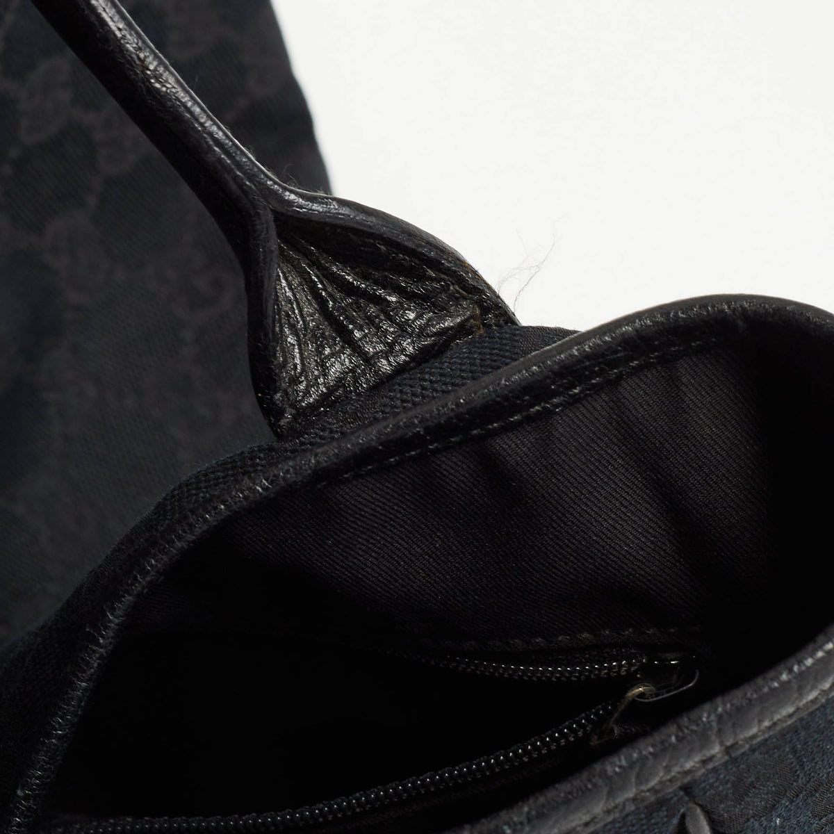 GUCCI Black GG Canvas and Leather Large Princy Tote
