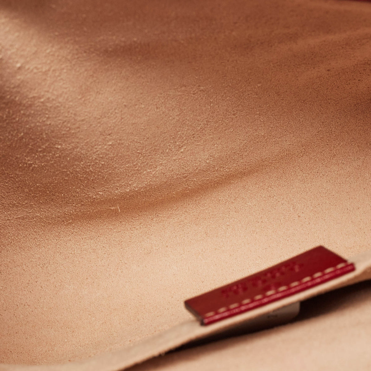 GUCCI Beige/Red Diagonal Canvas and Leather Mini GG Marmont Bag