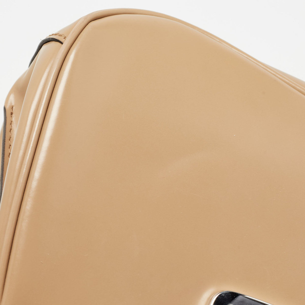 GUCCI Beige Glossy Leather Mini Lady Lock Bamboo Top Handle Bag