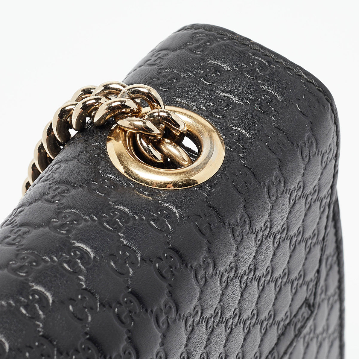 GUCCI Black Leather Medium Emily Shoulder Bag