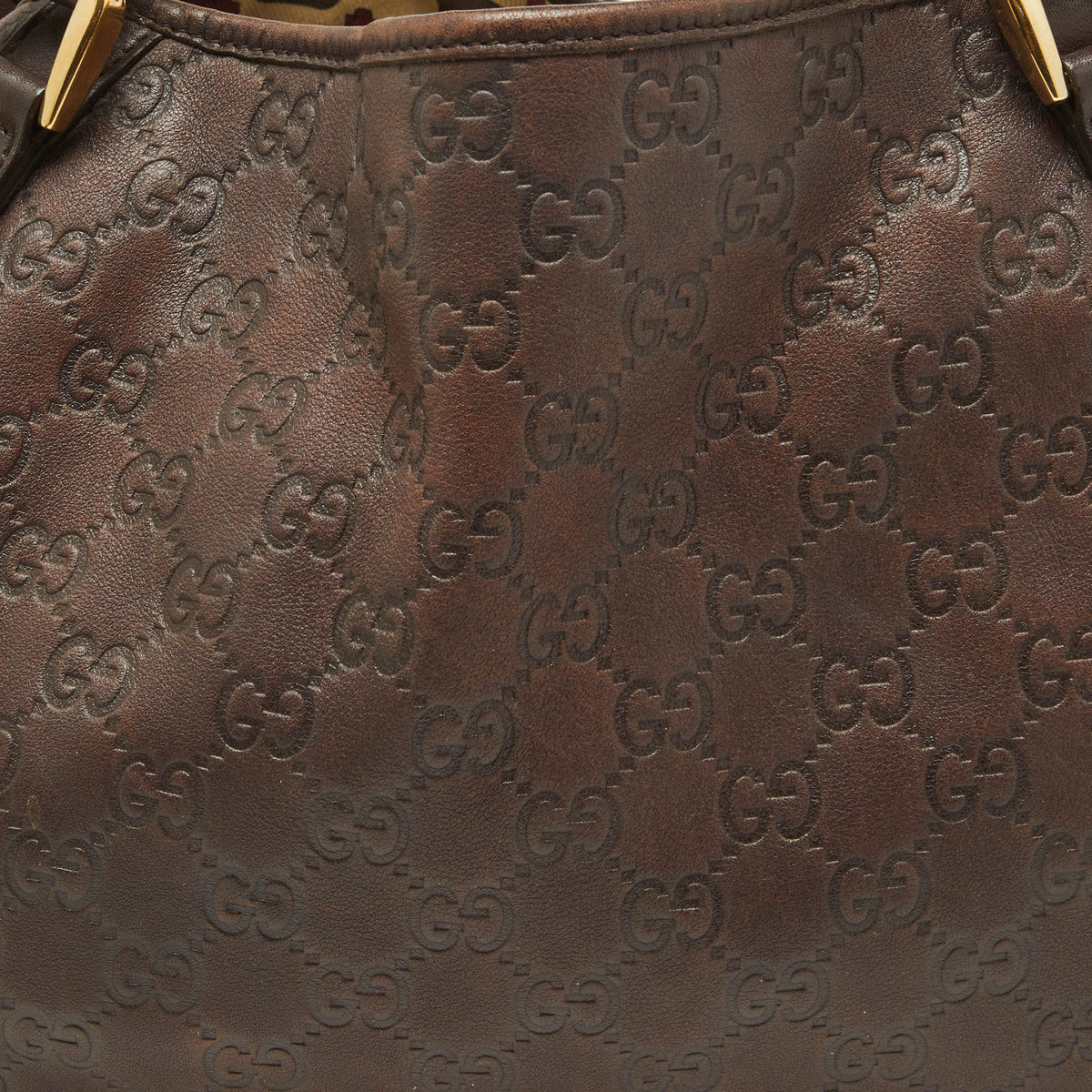 GUCCI Brown ssima Leather Medium Abbey Hobo