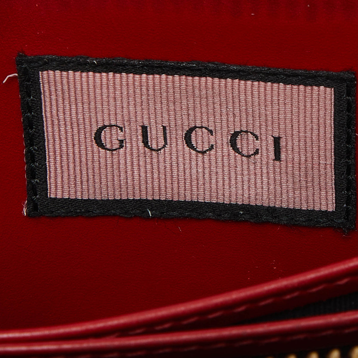 GUCCI Red Ghost Skul Leather Zip Around Wallet