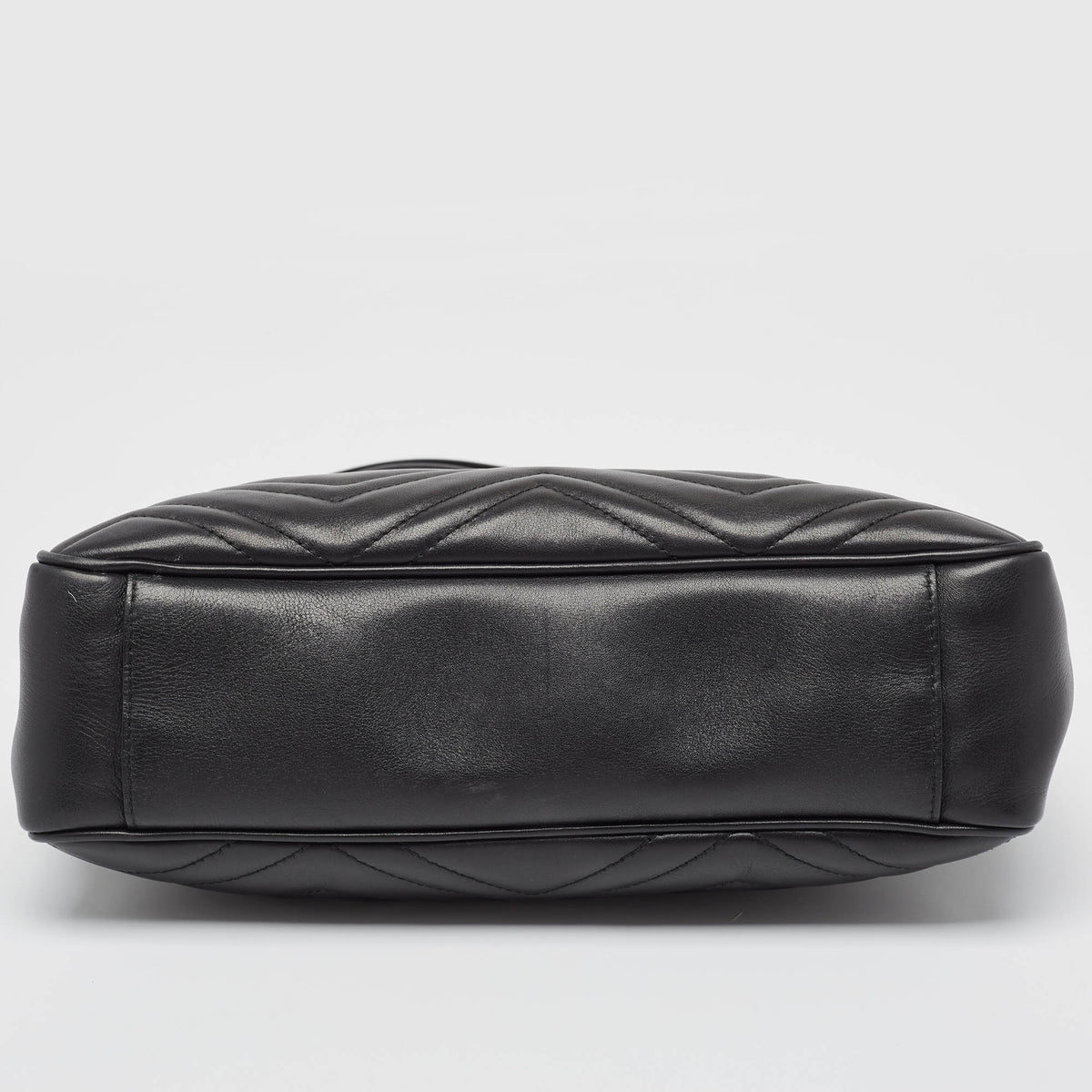 GUCCI Black Matelasse Medium GG Marmont Open Top Shoulder Bag