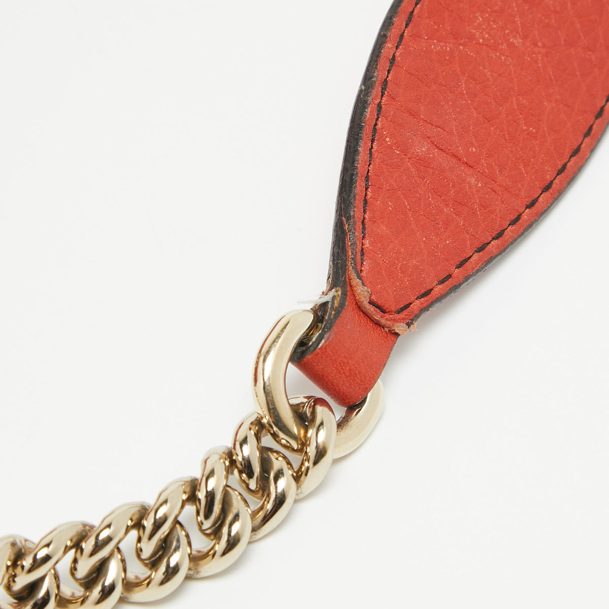 GUCCI Coral Red Leather Medium Emily Shoulder Bag
