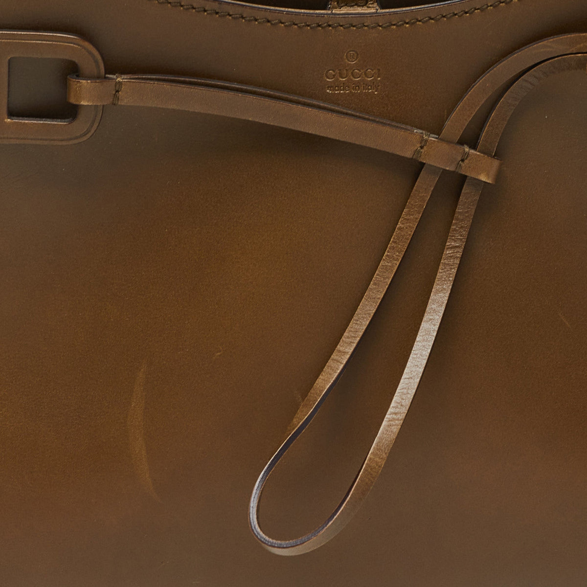 GUCCI Green Leather Vintage Bamboo Bag