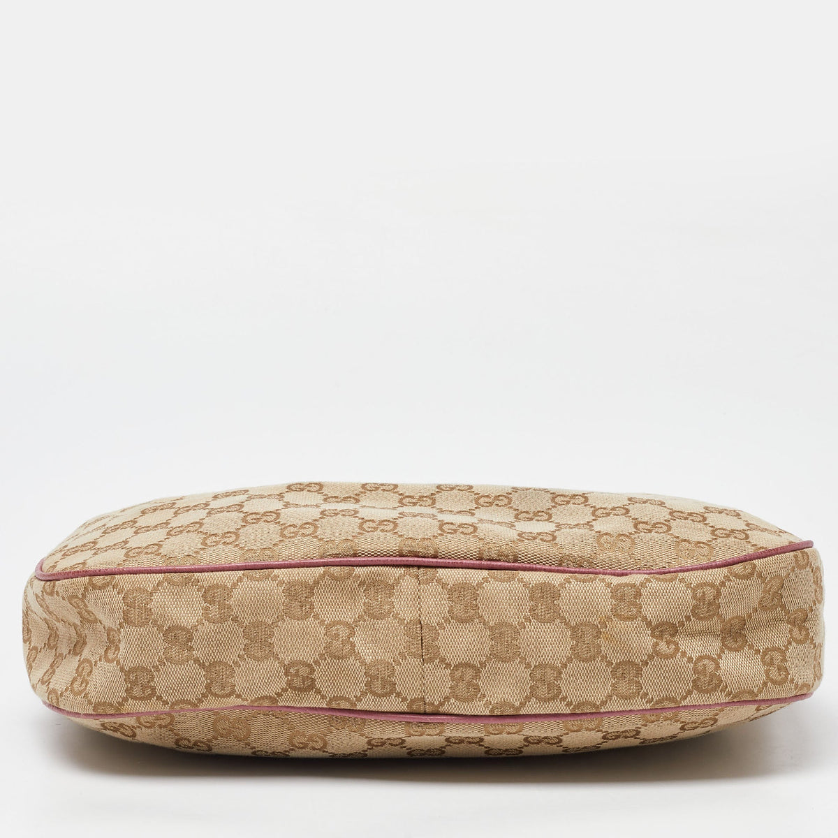 GUCCI Beige/Pink GG Canvas and Leather Hobo
