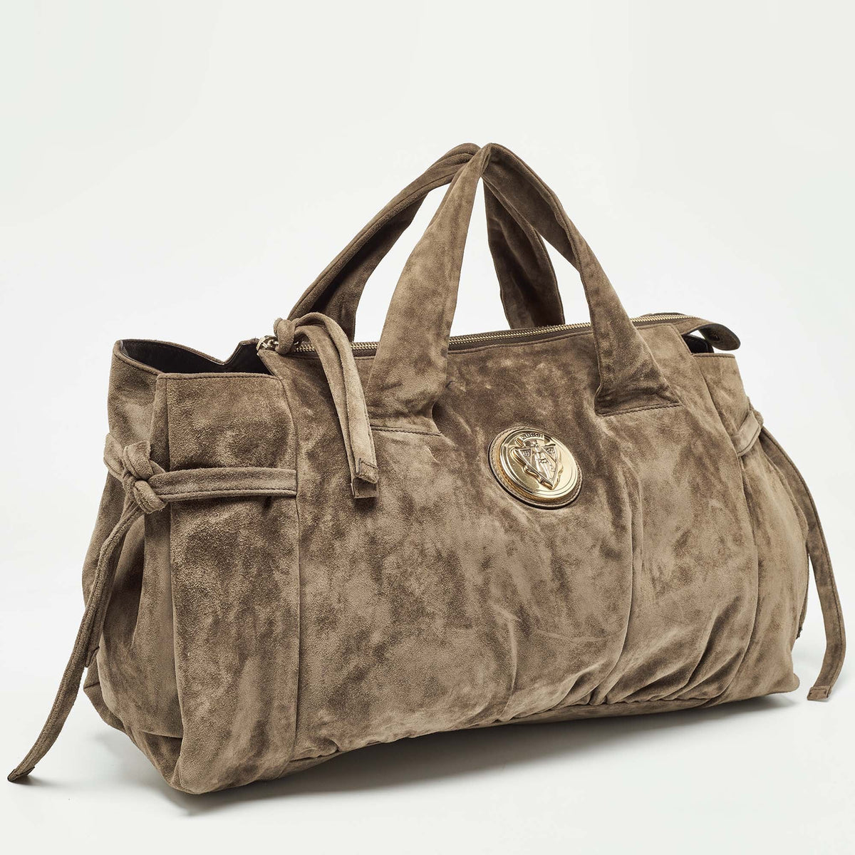 GUCCI Olive Green Suede Hysteria Tote