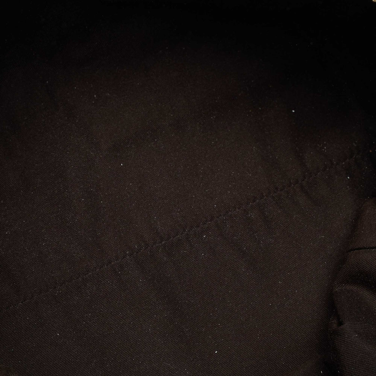 GUCCI Brown GG Suede and Leather Boston Bag