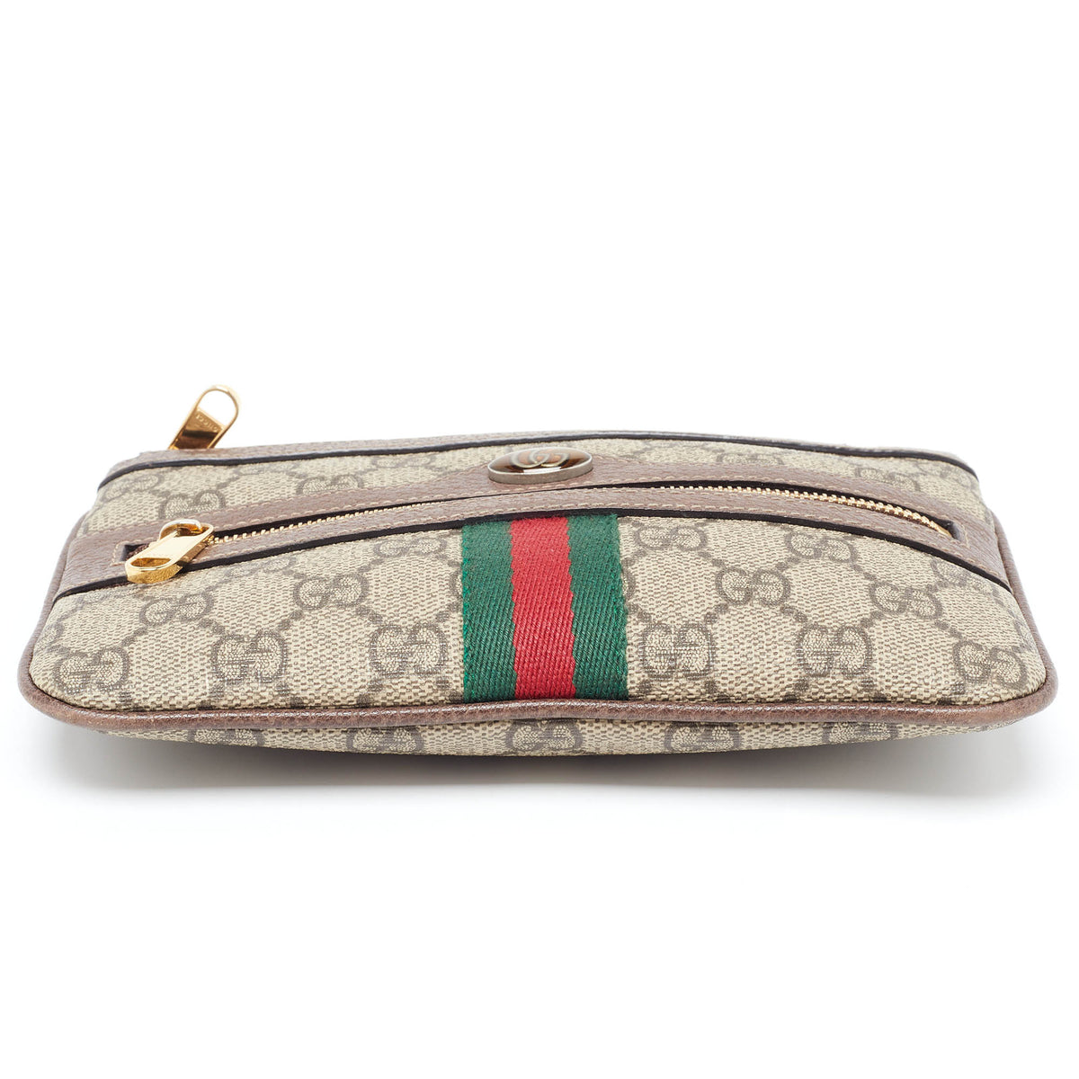 GUCCI Brown/Beige GG Supreme Canvas Ophidia Pouch