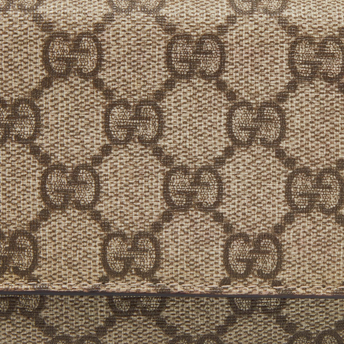 GUCCI Beige GG Supreme Canvas and Leather Continental Wallet
