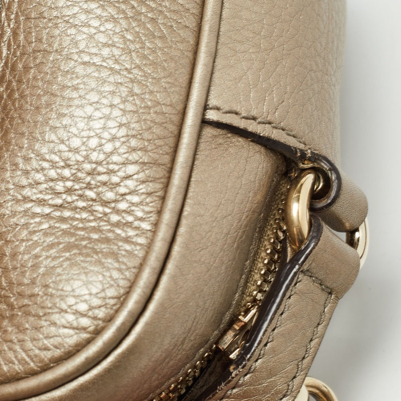 GUCCI Metallic Leather Leather Small Soho Disco Crossbody Bag