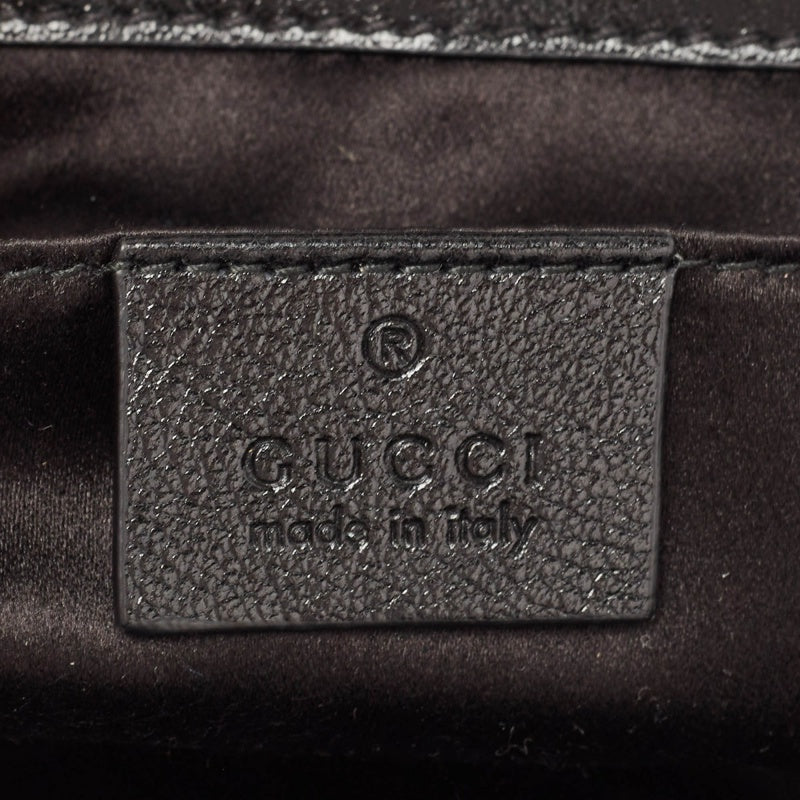 GUCCI Black Diagonal Sequins and Leather Mini GG Marmont Shoulder Bag