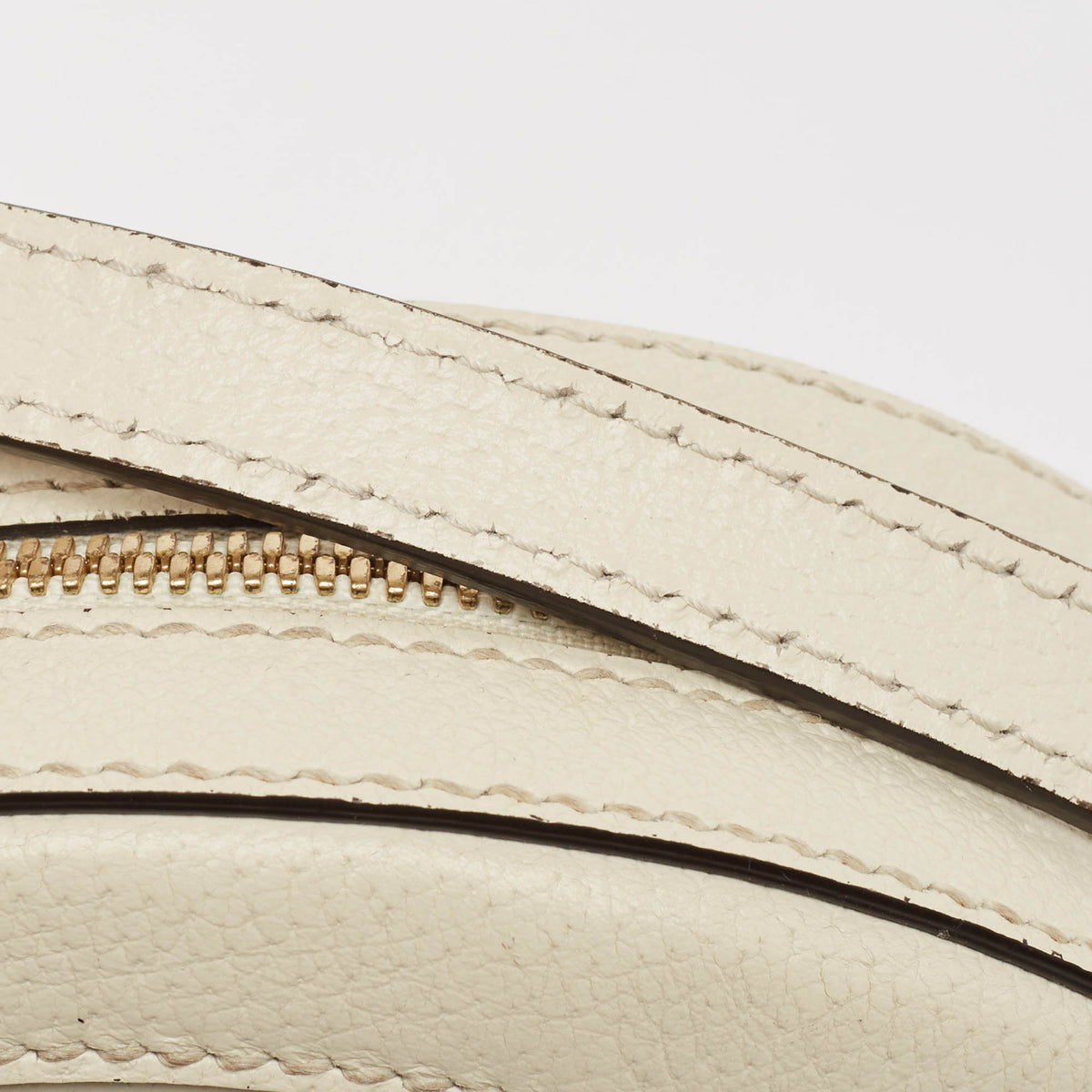 GUCCI Off White Leather Mini Ophidia Round Shoulder Bag
