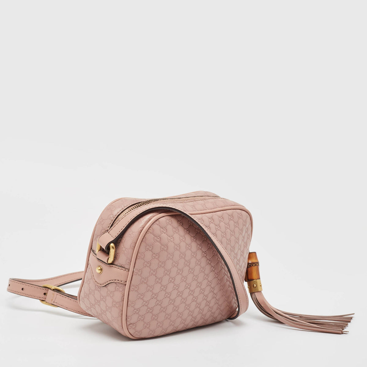 GUCCI Pink Micro ssima Leather Sunshine Disco Crossbody Bag