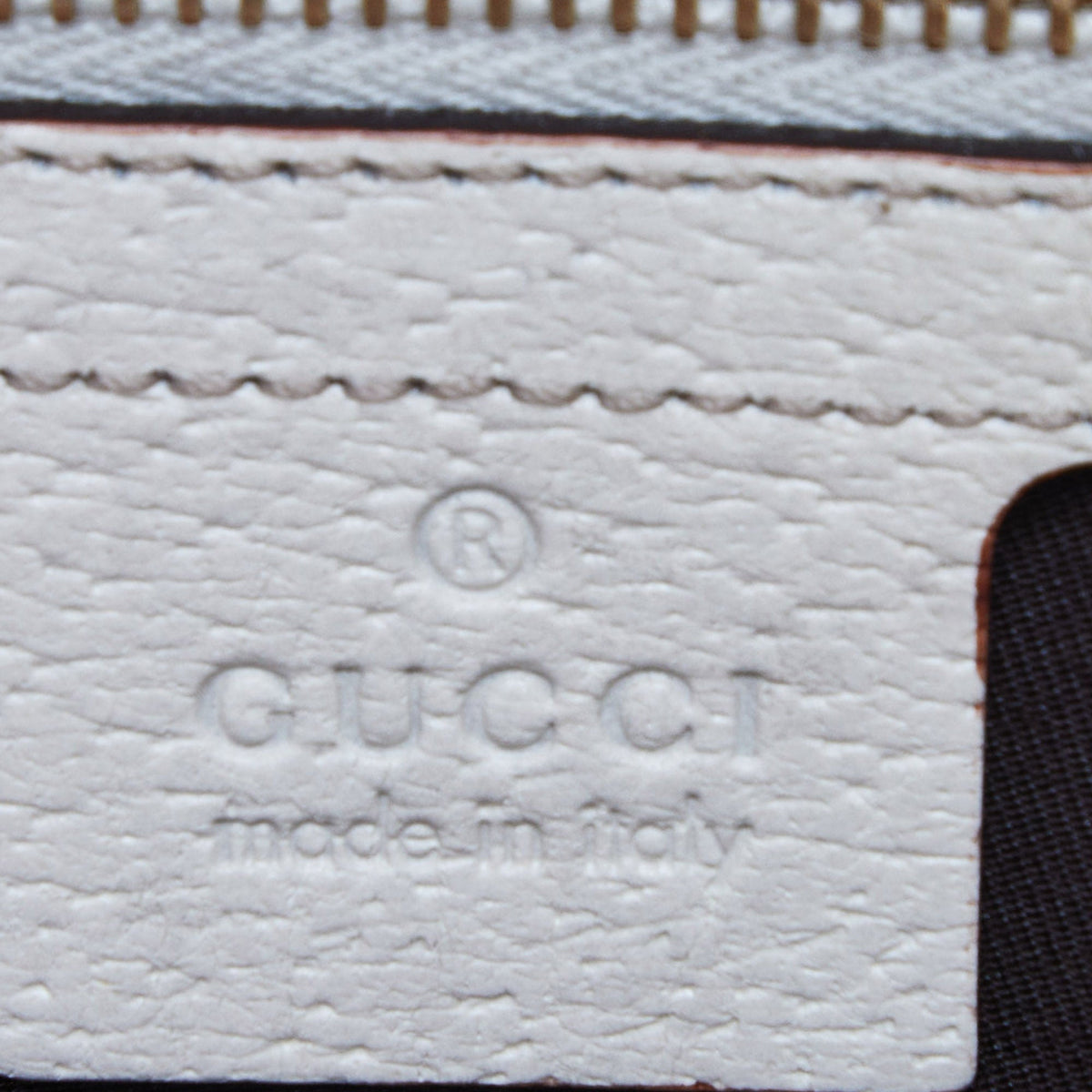 GUCCI Off-White/Beige Monogram Canvas and Leather Metal Buckle Shoulder Bag