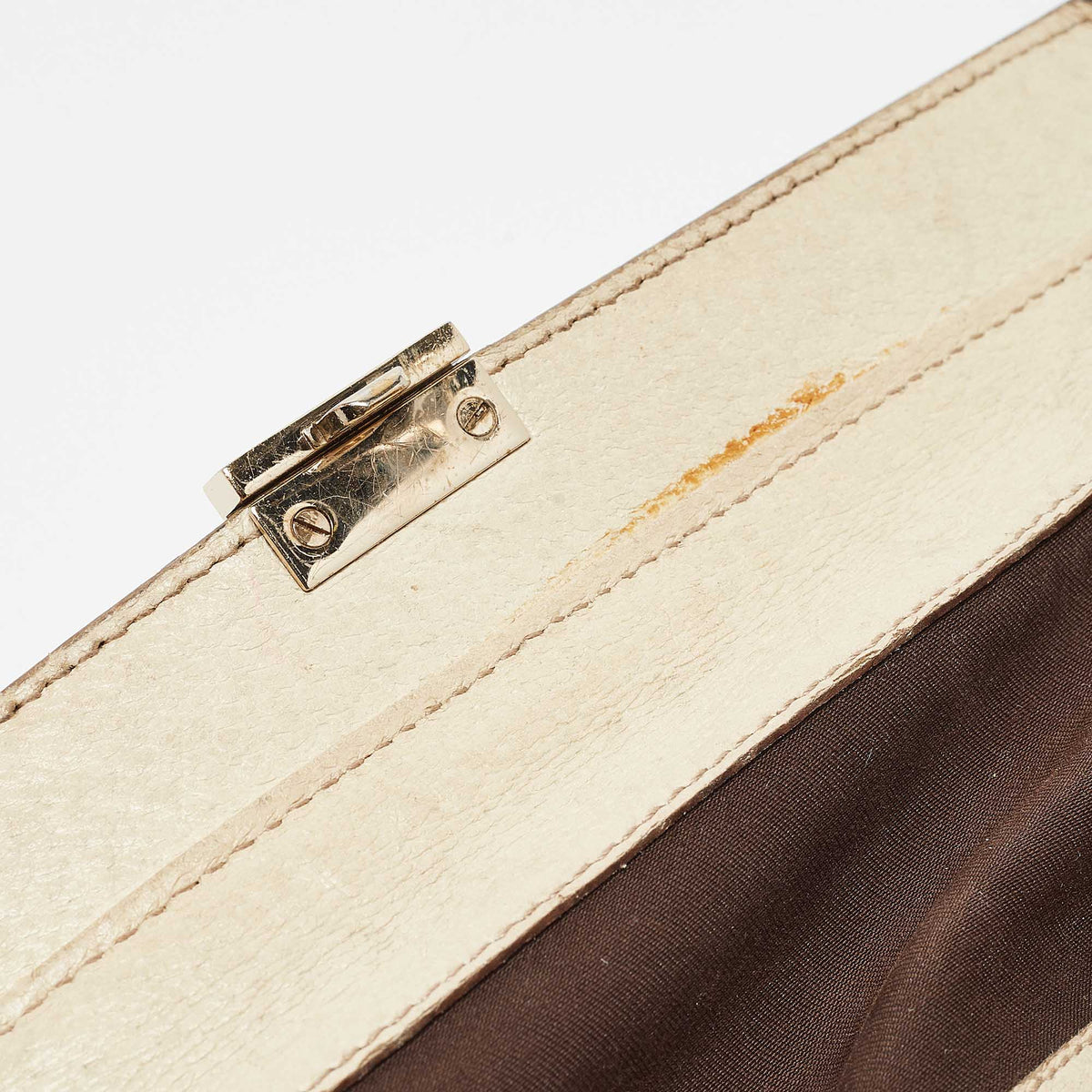 GUCCI Off White/Beige GG Canvas and Leather Web Treasure Boston Bag