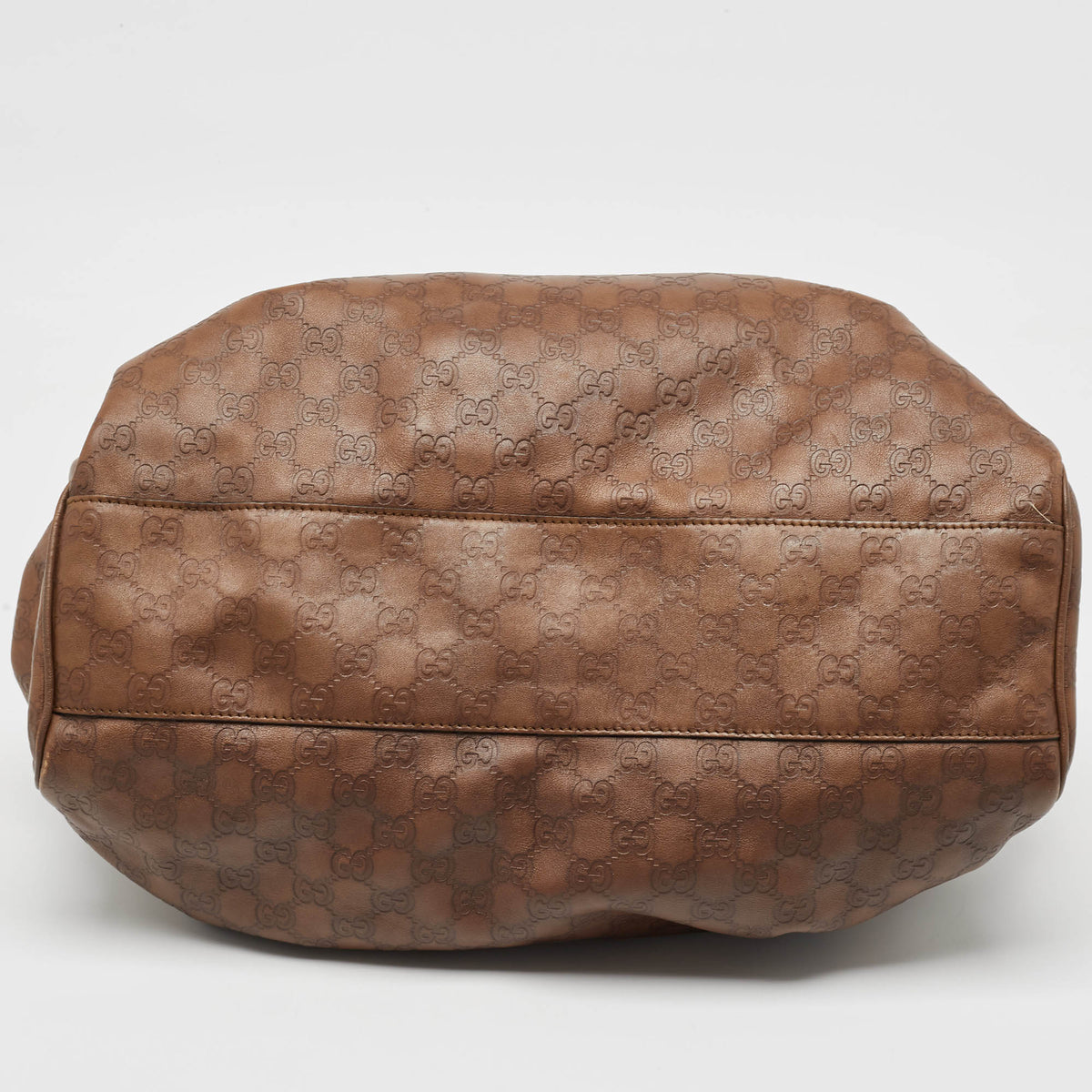 GUCCI Brown ssima Leather Large Sukey Tote