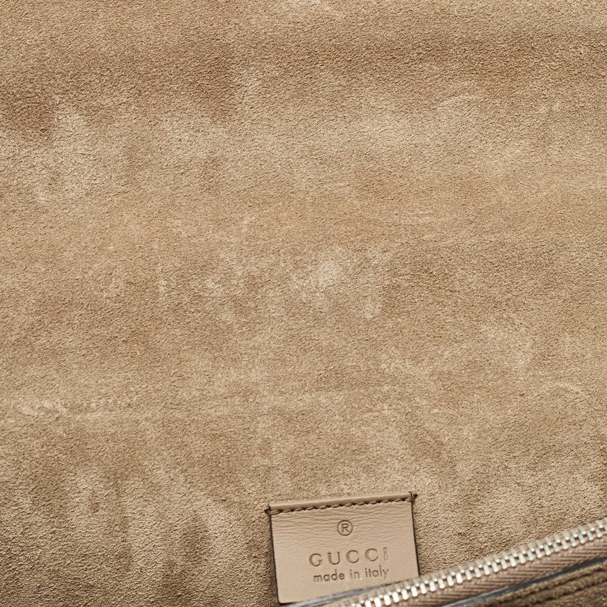 GUCCI Beige GG Supreme Canvas and Suede Small Dionysus Shoulder Bag