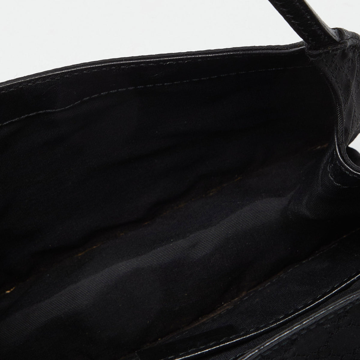GUCCI Black Micro ssima Nylon and Leather Pochette