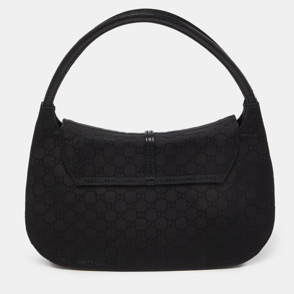 GUCCI Black Micro ssima Nylon and Leather Pochette