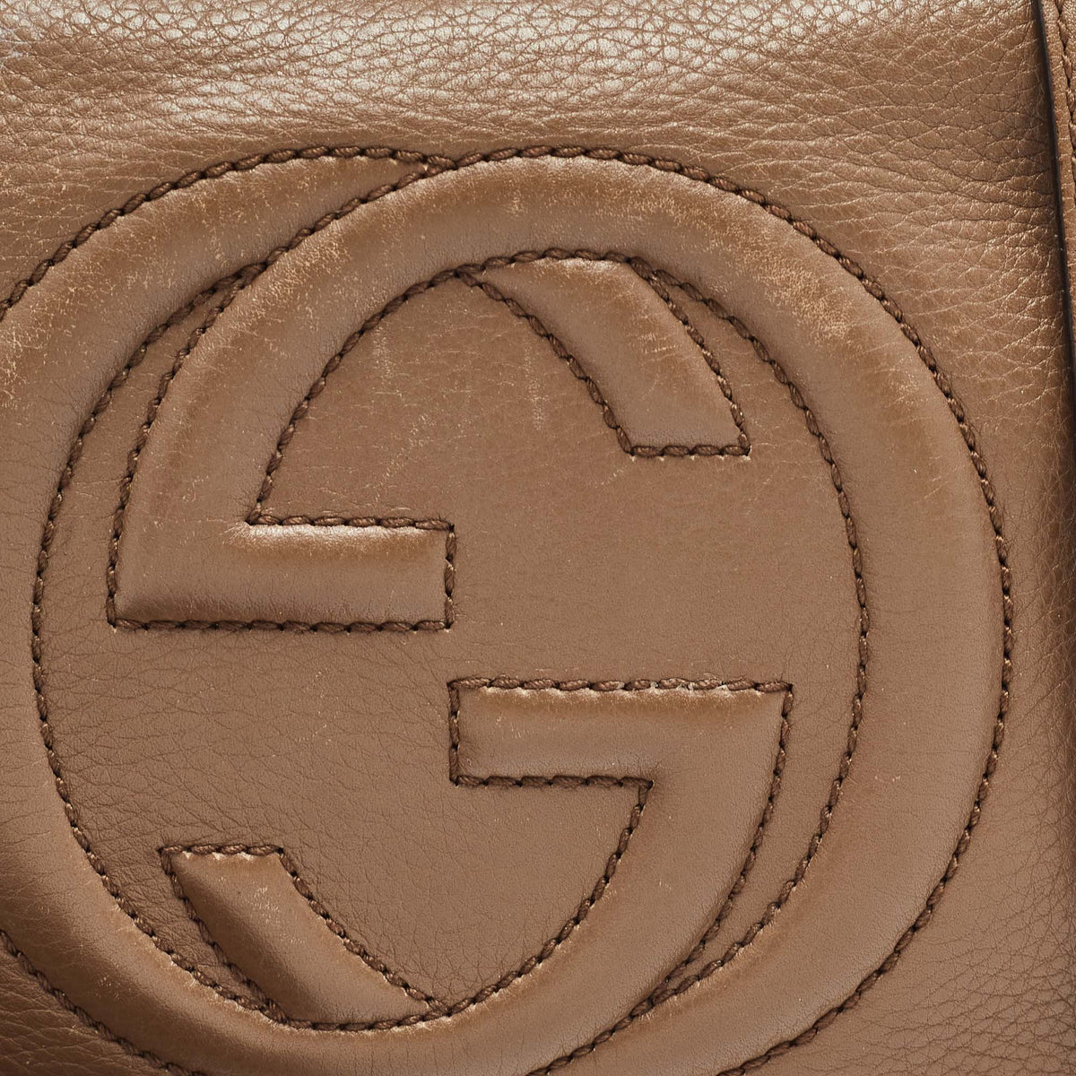 GUCCI Brown Leather Small Soho Disco Crossbody Bag