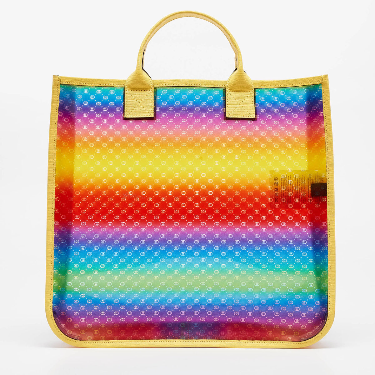 GUCCI Multicolor Micro GG Vinyl and Leather Tote