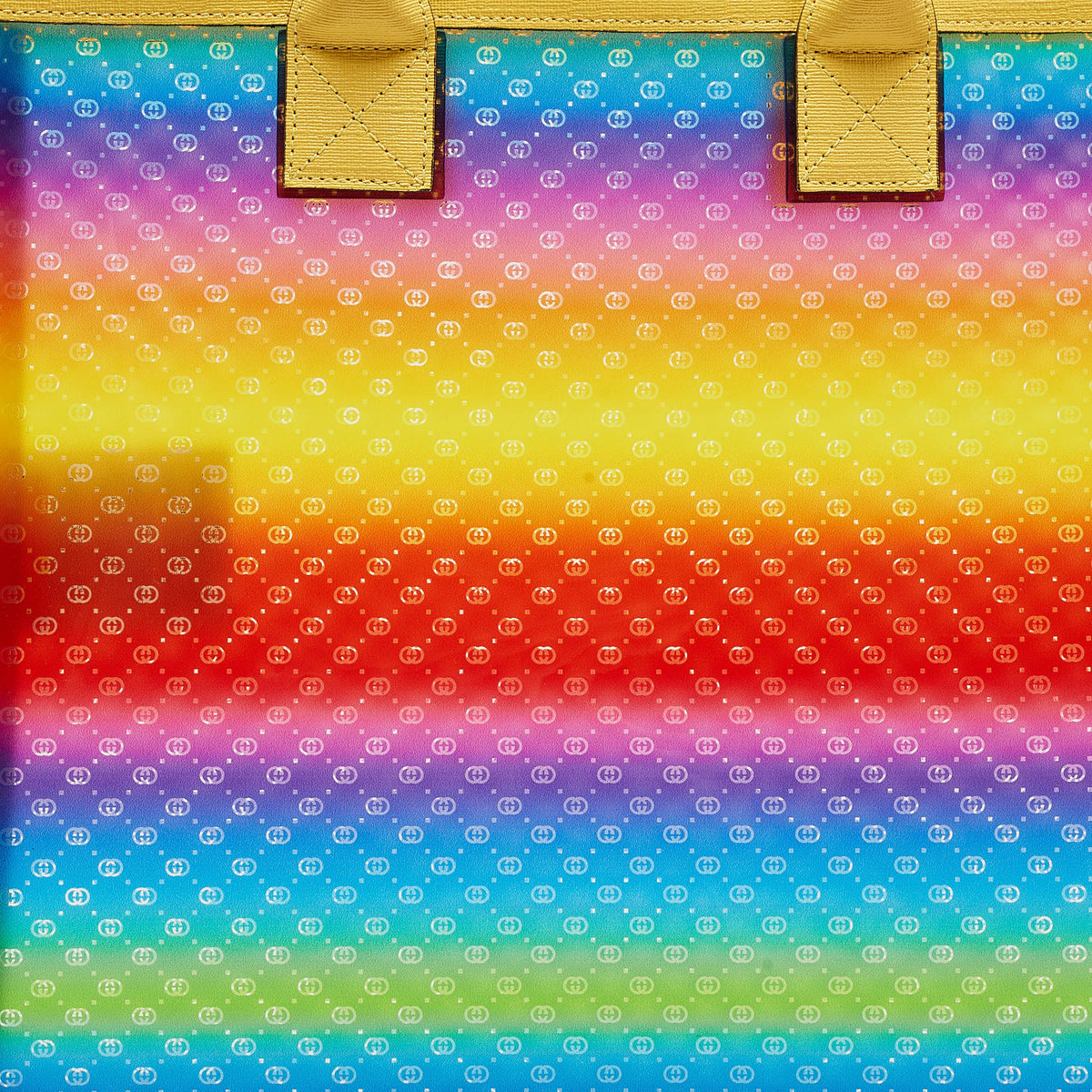 GUCCI Multicolor Micro GG Vinyl and Leather Tote