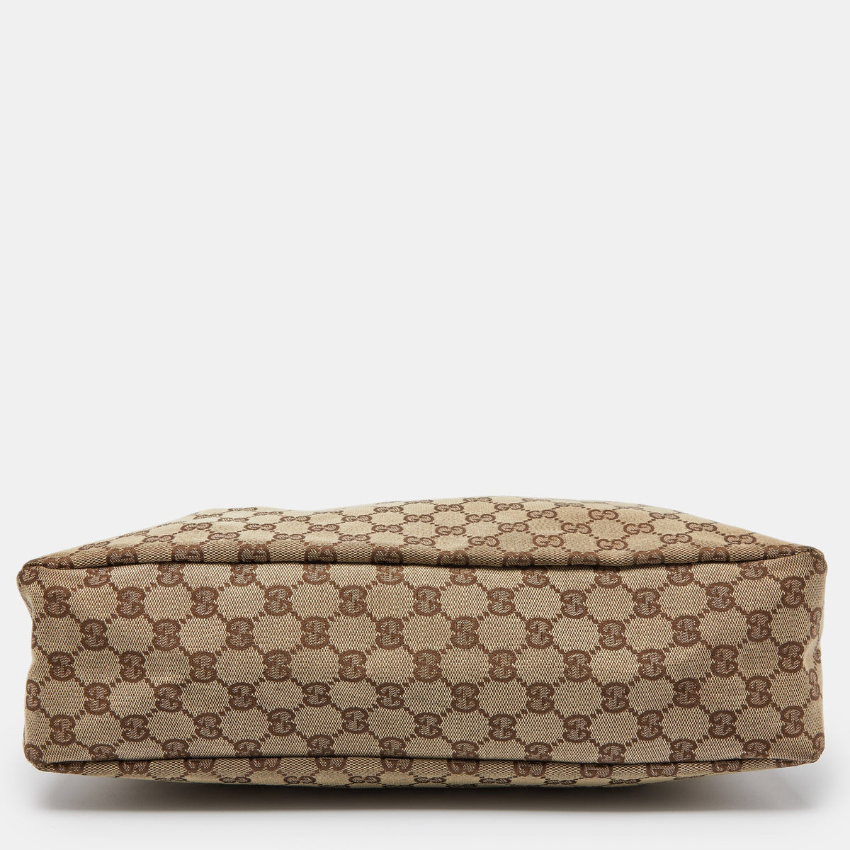 GUCCI Beige/Brown GG Canvas and Leather Horsebit Handle Hobo