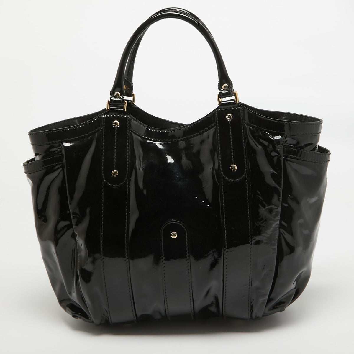 GUCCI Black Patent Leather Vanity Tote