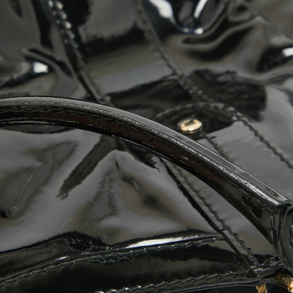 GUCCI Black Patent Leather Vanity Tote