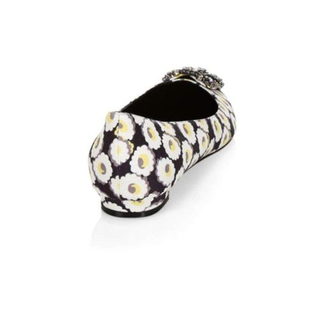 'Hangisi' Swarovski Crystal Brooch Floral Print Flats