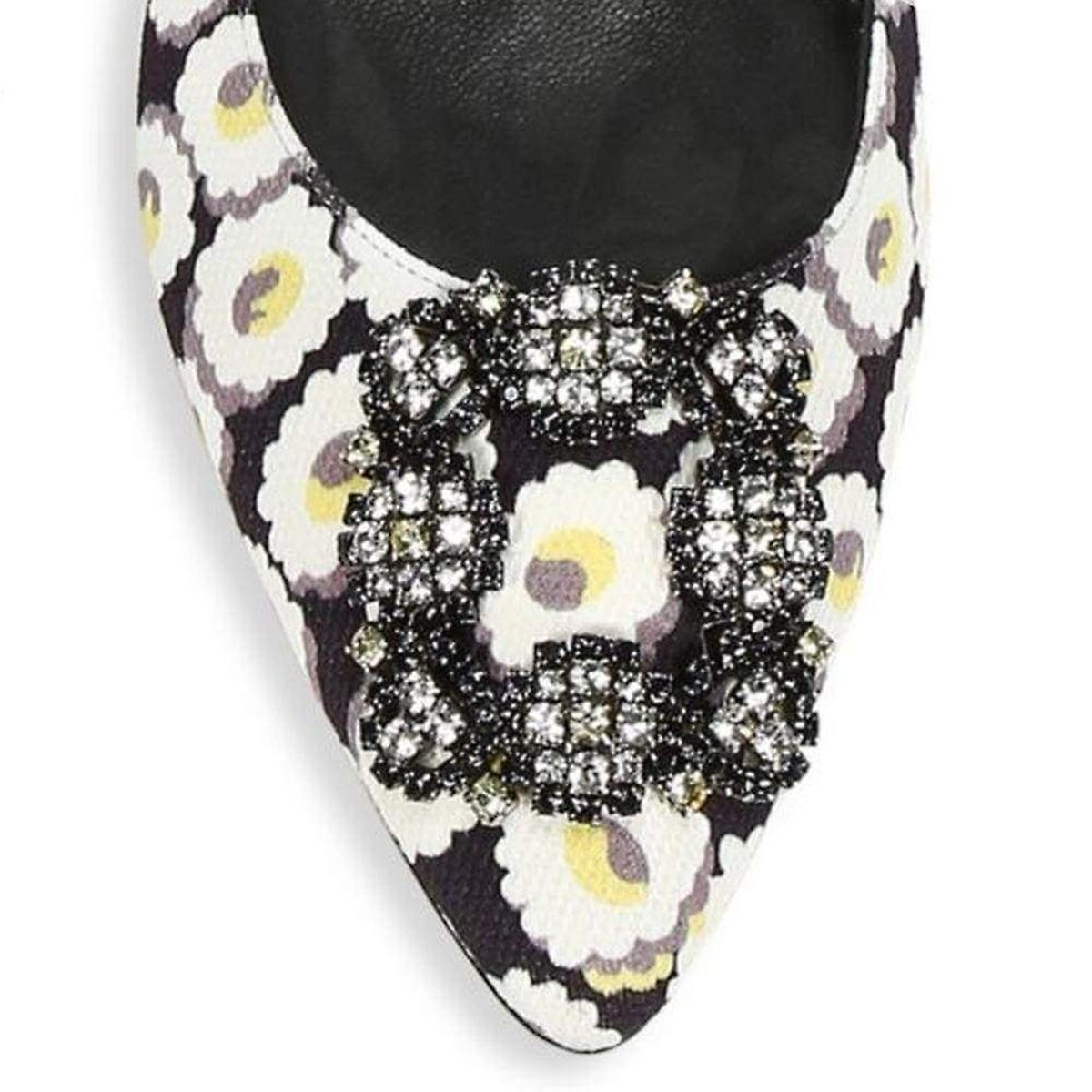 'Hangisi' Swarovski Crystal Brooch Floral Print Flats
