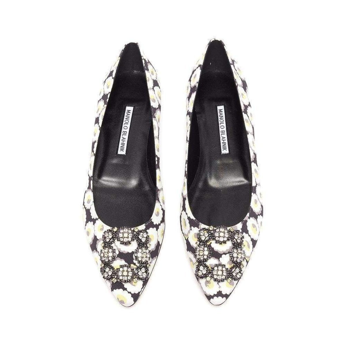 'Hangisi' Swarovski Crystal Brooch Floral Print Flats