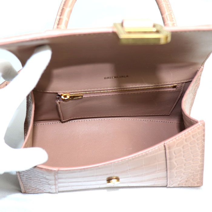 balenciaga Hourglass Small Embossed 2Way Shoulder Bag