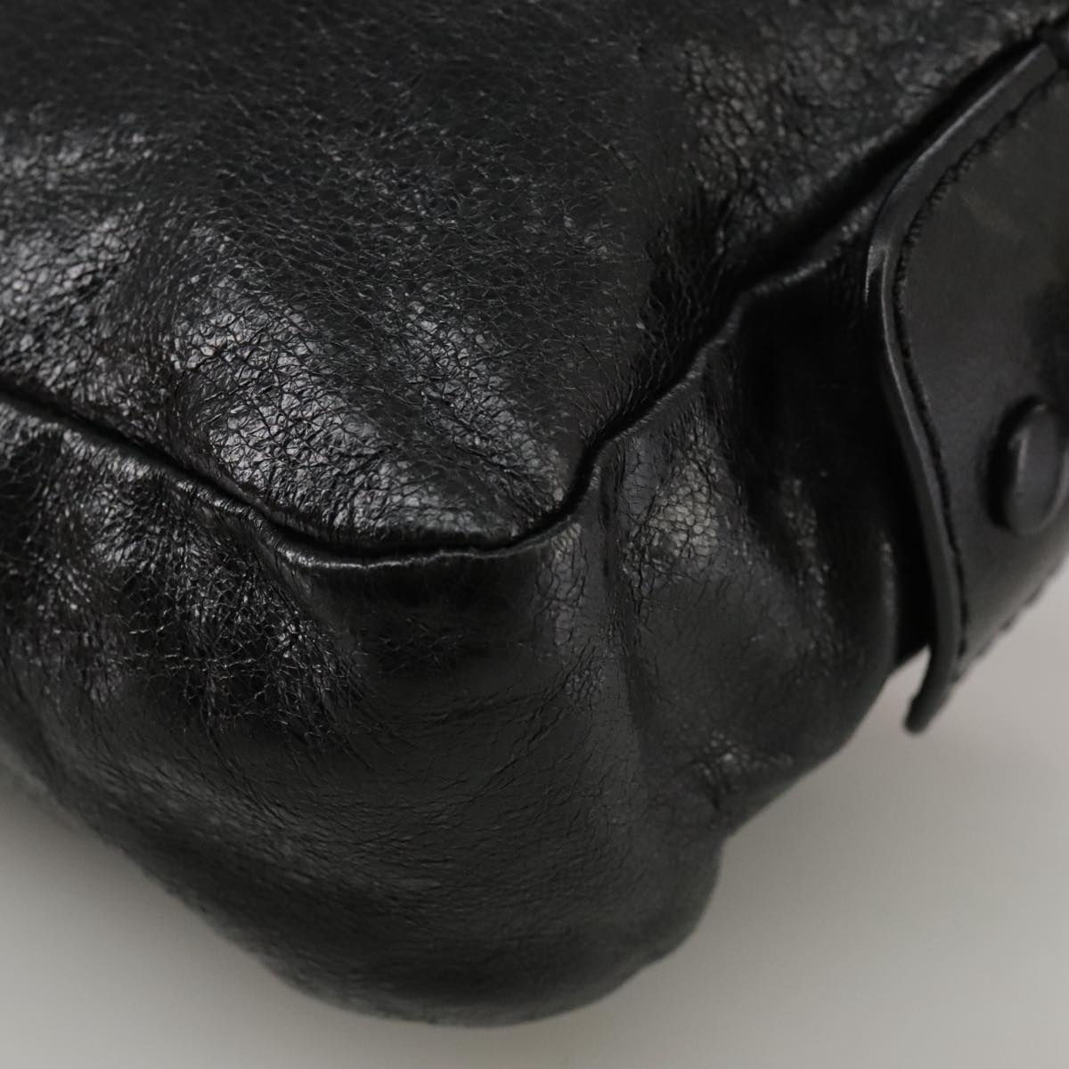 Chloe Shoulder Bag Leather Black Gold mr877