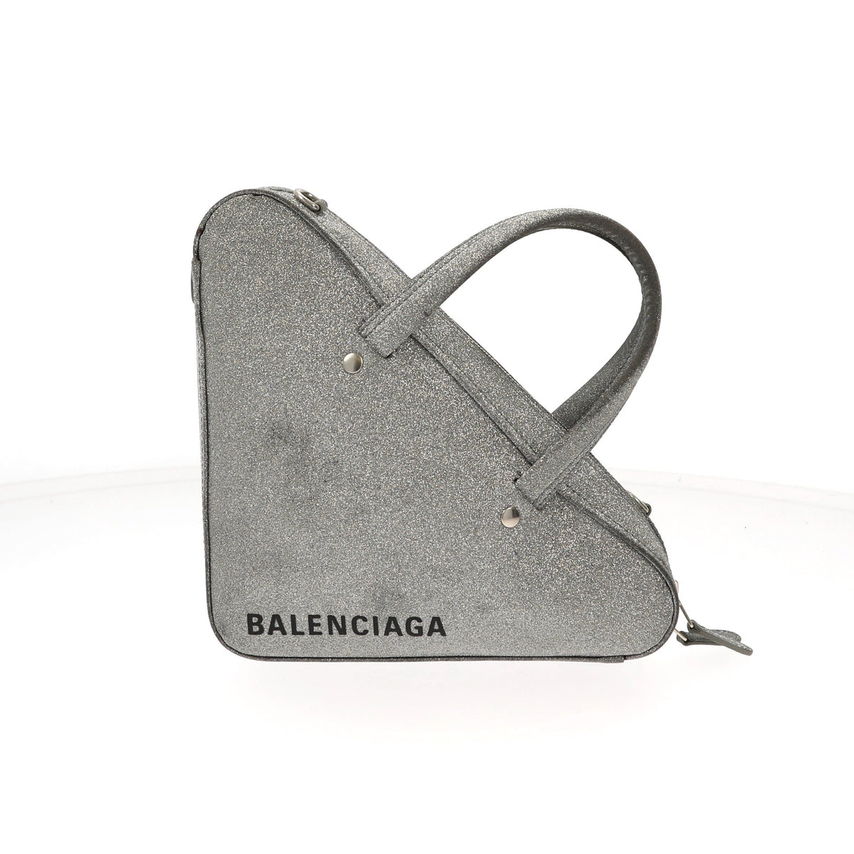 balenciaga Triangle Handbag in Metallic Leather
