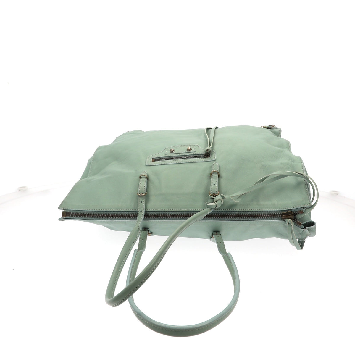 balenciaga Papier Shoulder Bag in Blue Leather